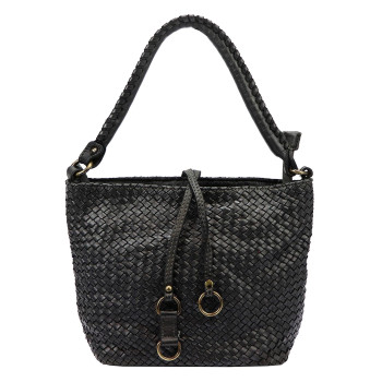 Kožená kabelka VS čierna KZ47117