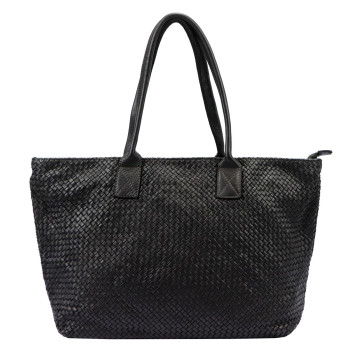 Kožená kabelka VS čierna KZ47123