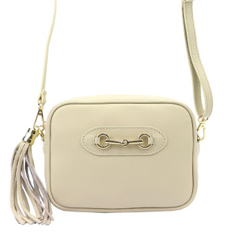 Kožená kabelka Luka béžová KZ47883