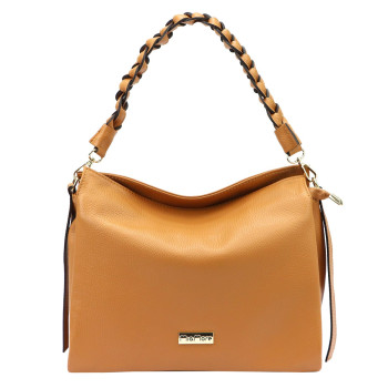 Kožená kabelka MiaMore hnedá KZ48100