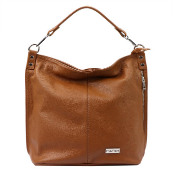 Kožená kabelka MiaMore hnedá KZ48245