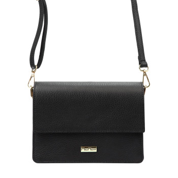 Kožená kabelka MiaMore čierna KZ48254