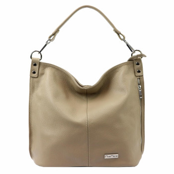 Kožená kabelka MiaMore béžová KZ48266