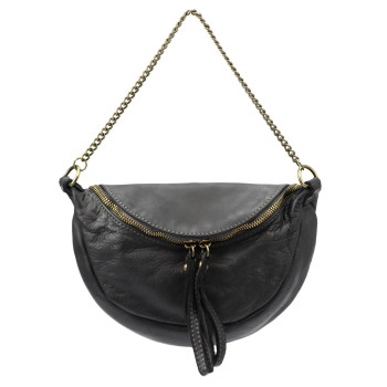 Kožená kabelka VS čierna KZ48881