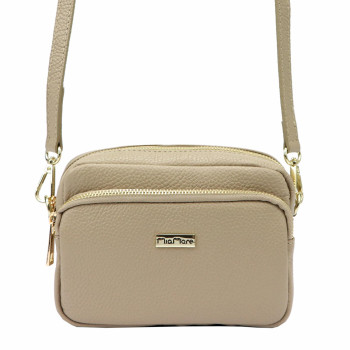 Kožená kabelka MiaMore béžová KZ49448