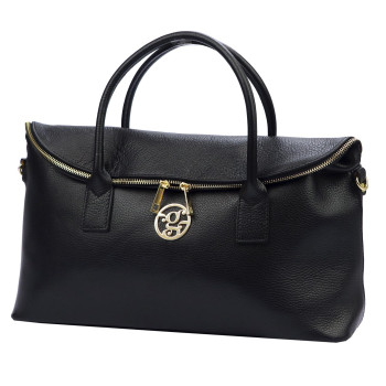 Kožená kabelka Gregorio čierna KZ51847