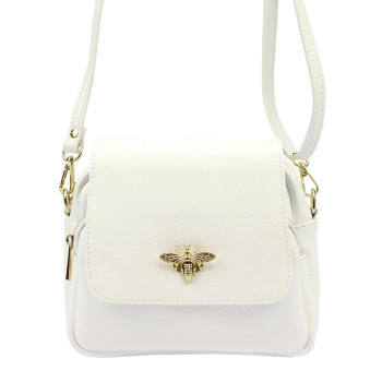 Kožená kabelka Luka biela KZ51323