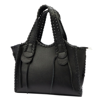 Kožená kabelka Luka čierna KZ53336