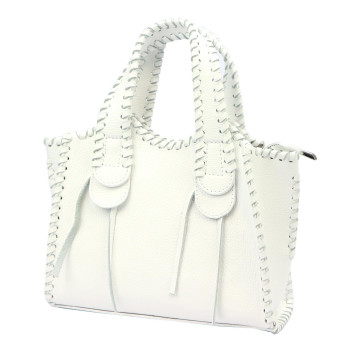 Kožená kabelka Luka biela KZ53338