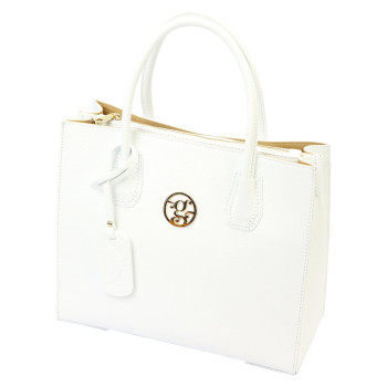 Kožená kabelka Gregorio biela KZ53601