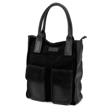 Kožená kabelka Angelo čierna KZ55114