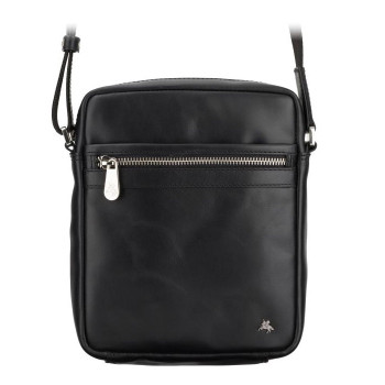 Značková pánska kožená taška cez rameno čierna (KT170)