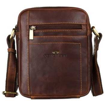 Pánska kožená crossbody taška hnedá (KT174)