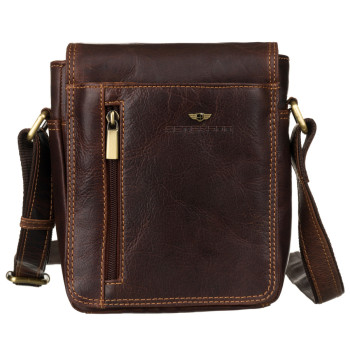 Pánska kožená crossbody taška hnedá (KT176)