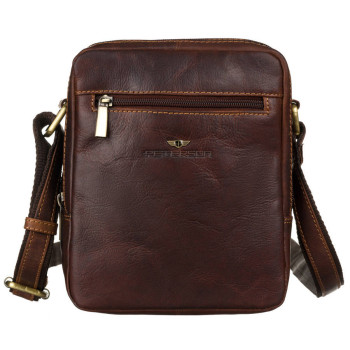 Pánska kožená crossbody taška hnedá (KT180)