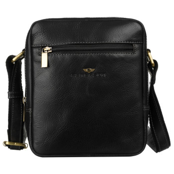 Pánska kožená crossbody taška čierna (KT181)