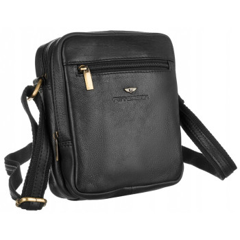 Pánska kožená crossbody taška čierna (KT221)