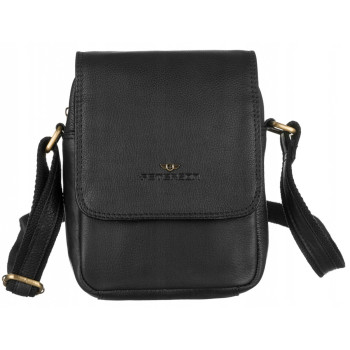 Pánska kožená crossbody taška čierna (KT227)