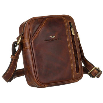 Pánska kožená crossbody taška hnedá (KT229)