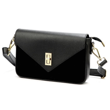 Kožená kabelka Luka čierna KZ55887