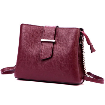 Kožená kabelka Luka vínová KZ55526