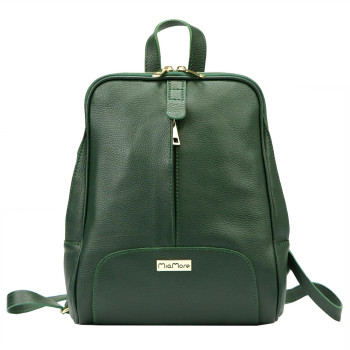 Dámsky kožený batoh MiaMore zelený (KZ49450) 9,5l