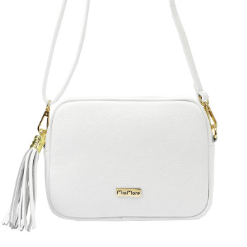 Kožená kabelka MiaMore biela KZ56285