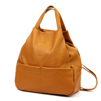 Dámsky kožený ruksak hnedy camel Luka KZ57593 9l