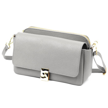 Kožená kabelka Luka sivá KZ2258214