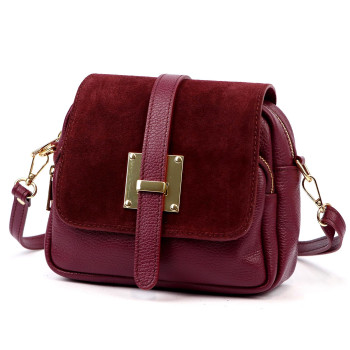 Kožená kabelka Luka vínová KZ2258664