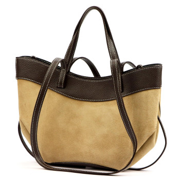 Kožená kabelka Luka ciemny beż + ciemny brąz KZ2258789