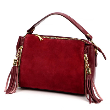 Kožená kabelka Luka vínová KZ2259045