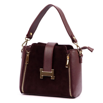 Kožená kabelka Luka vínová KZ2259028