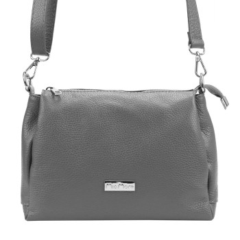 Kožená kabelka MiaMore sivá KZ41364
