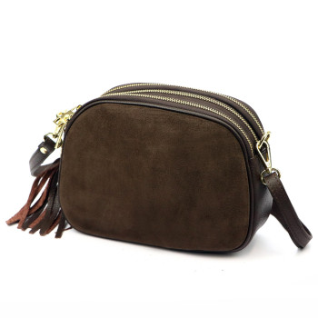 Kožená kabelka Luka hnedá KZ2259720