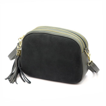 Kožená kabelka Luka sivá KZ2259722