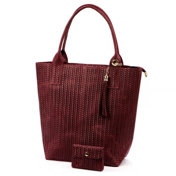 Kožená kabelka Luka vínová KZ2259734