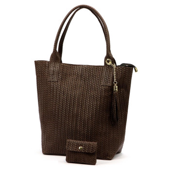 Kožená kabelka Luka hnedá KZ2259735