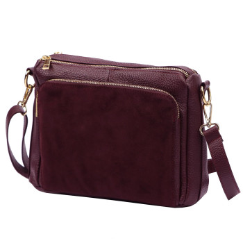 Kožená kabelka Luka vínová KZ2259618