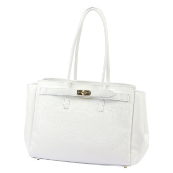 Kožená kabelka Camilla biela KZ2261222