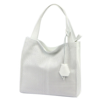 Kožená kabelka Luka biela KZ2261311