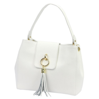 Kožená kabelka Luka biela KZ2261529