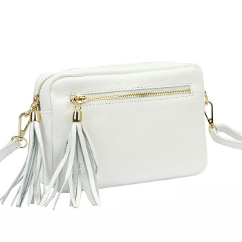 Kožená kabelka Luka biela KZ2261521