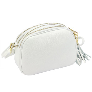 Kožená kabelka Luka biela KZ2261650