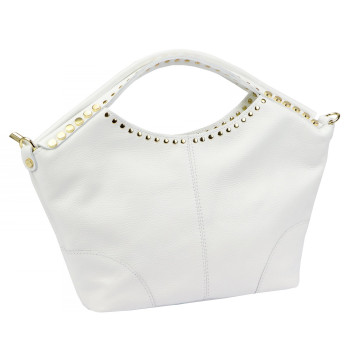 Kožená kabelka Camilla biela KZ2261461