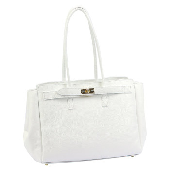 Kožená kabelka Camilla biela KZ2261222