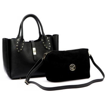 Kožená kabelka 2v1 čierna KZ2259056