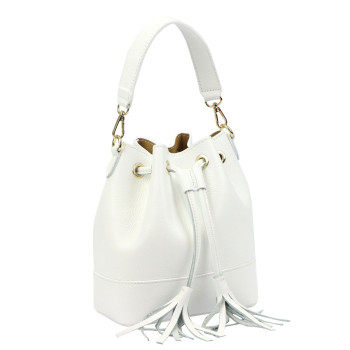 Kožená kabelka Luka biela KZ2261621