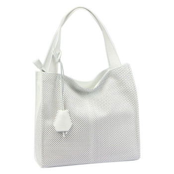 Kožená kabelka Luka biela KZ2261311