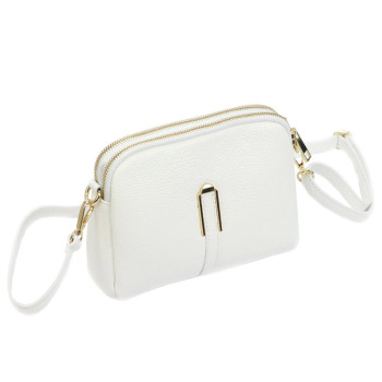 Kožená kabelka Luka biela KZ56695